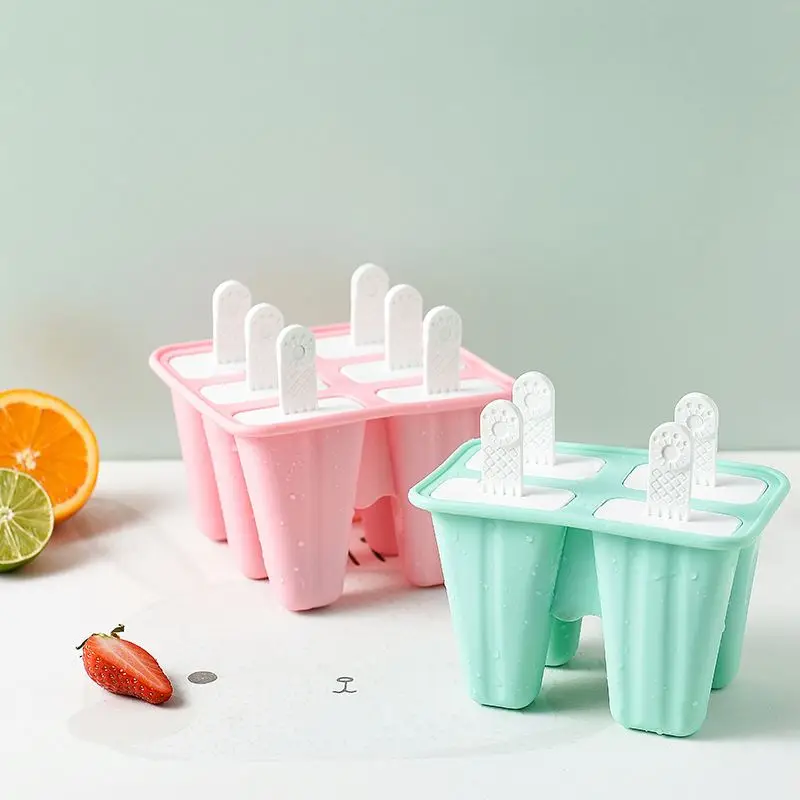 Rayshine Homemade Pink 4Pcs 10 Pieces Silicone 12 Pcs Cavity Ice Pop Popsicle Molds Mould