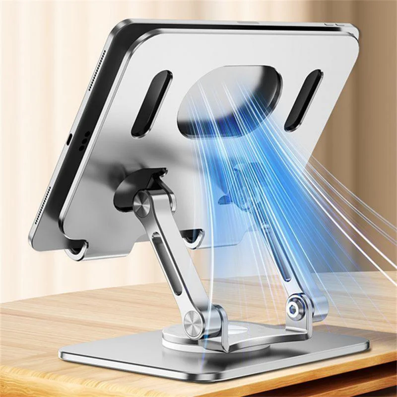 Rotating Tablet Stand Phone Holder from 4.7' to 12.9',Foldable Alloy Table Stand Holder,Height Adjustable Desk Holder