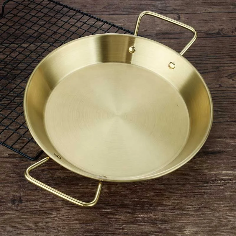 Restautrant Non Stick Frying Pan With Double Ear Cookware Seafood pot Stainless Steel Paella Pan