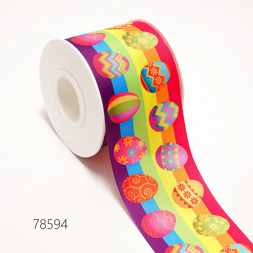 3 Inch  50 Yard Cartoon Grosgrain Ribbon For Party Wedding Decoration Handmade Rose Flowers Printed
