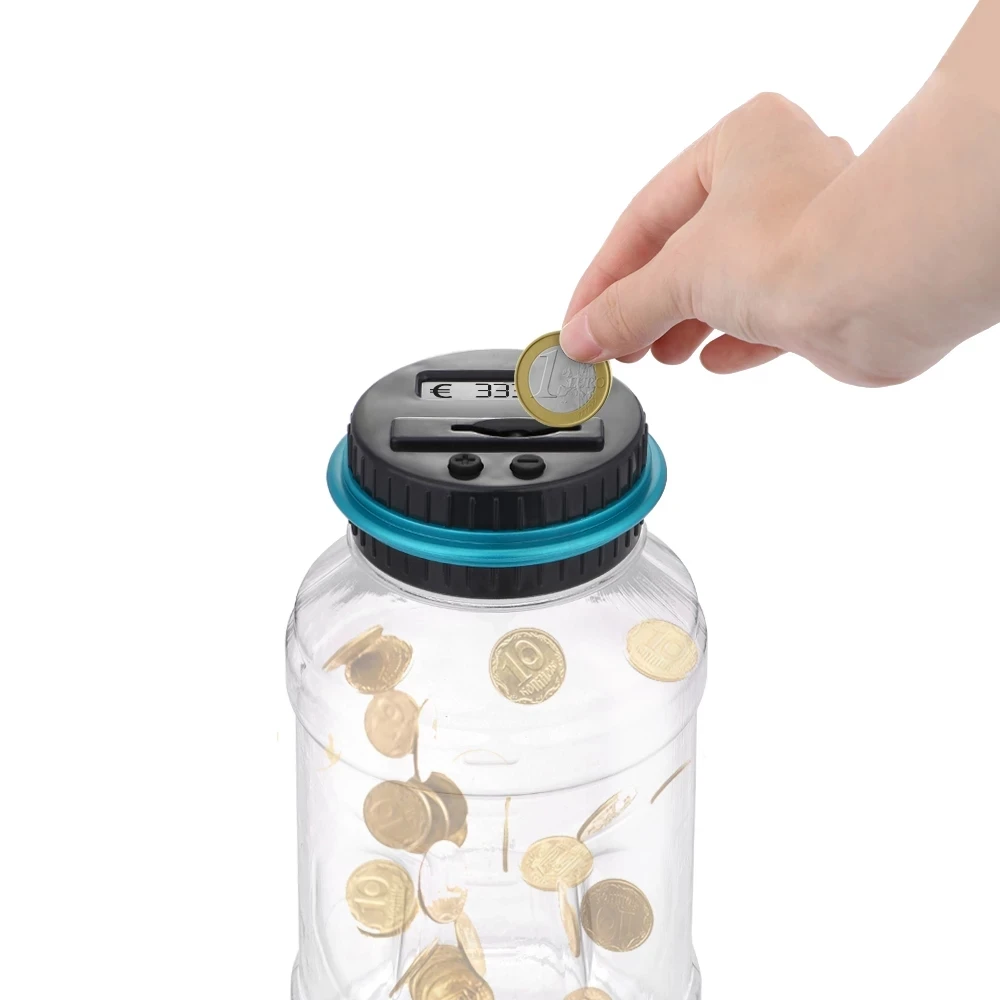 Electronic Digital Lcd Piggy Bank Counter Coin  Money Saving jar Coins Storage Box for Euro GBP Money