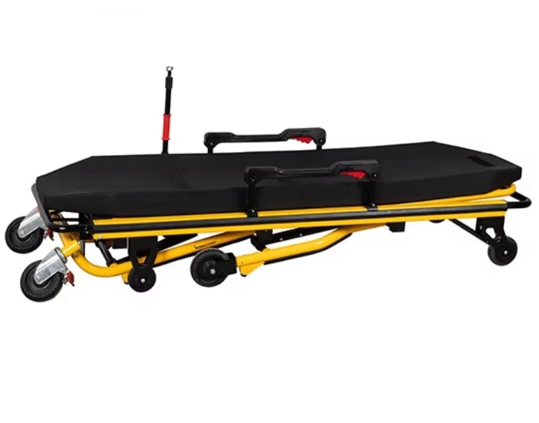 YFTA-A8 Ambulance Stretcher Trolley Equipped with a reversible two-stage IV stand, adjustable in height