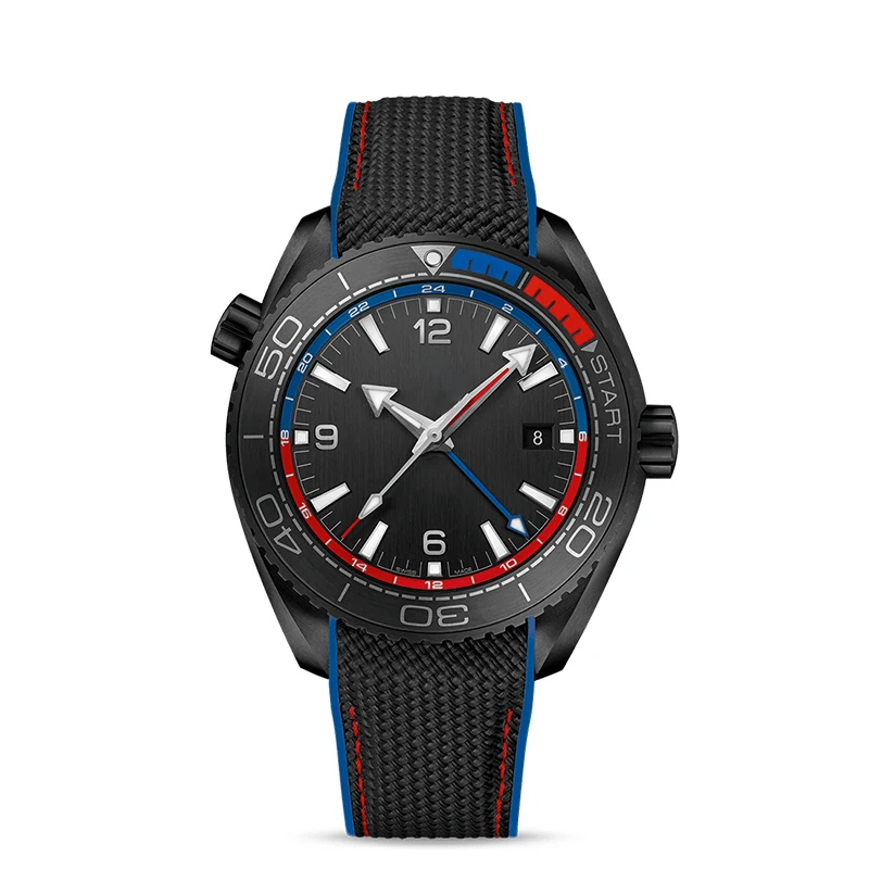 VSF Ocean 600M GMT watch Deep Black 45.5mm Ceramic case 8906 automatic movement stainless strap luxury watch men reloj AAA watch