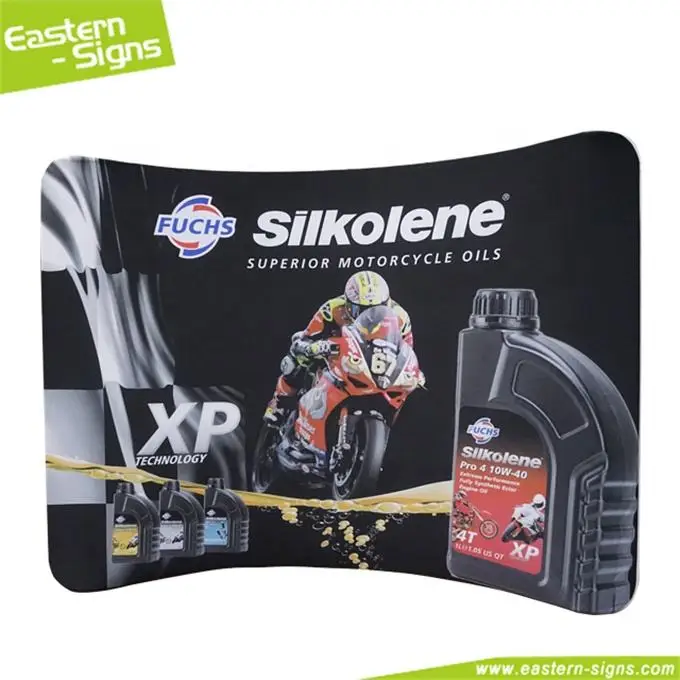 Portable 10*8ft curved aluminum alloy display exhibition stand trade show tension fabric backdrop for exhibition booth