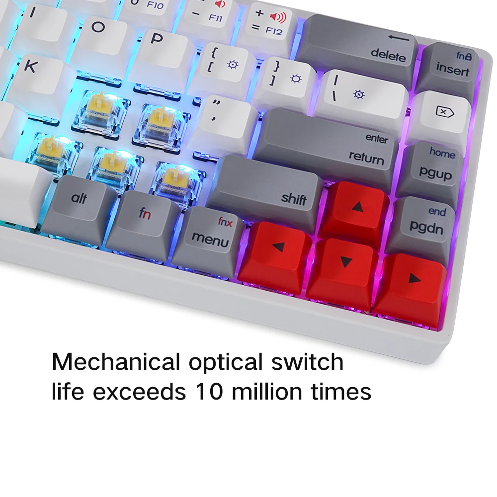 Gateron Switches Mechanical Keyboard V2-gk68 PBT Sublimation Gray White Red Usb Desktop USB Type C Jk Nootebook Piano Keyboard