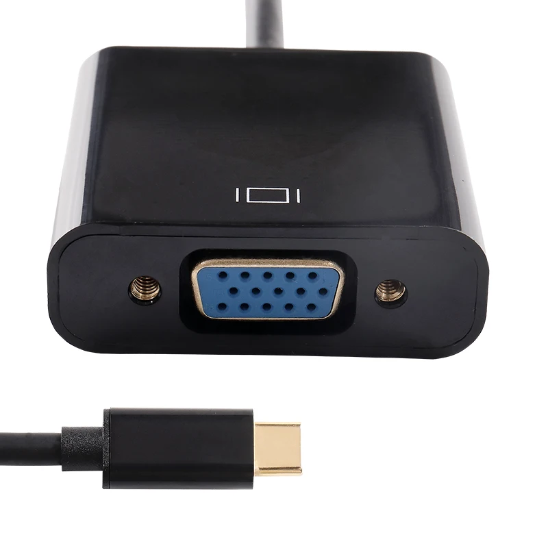 
Wholesale ABS 1080P USB 3.1 Type C male to VGA female Converter Type C to VGA Adapter for Monitor Projector 