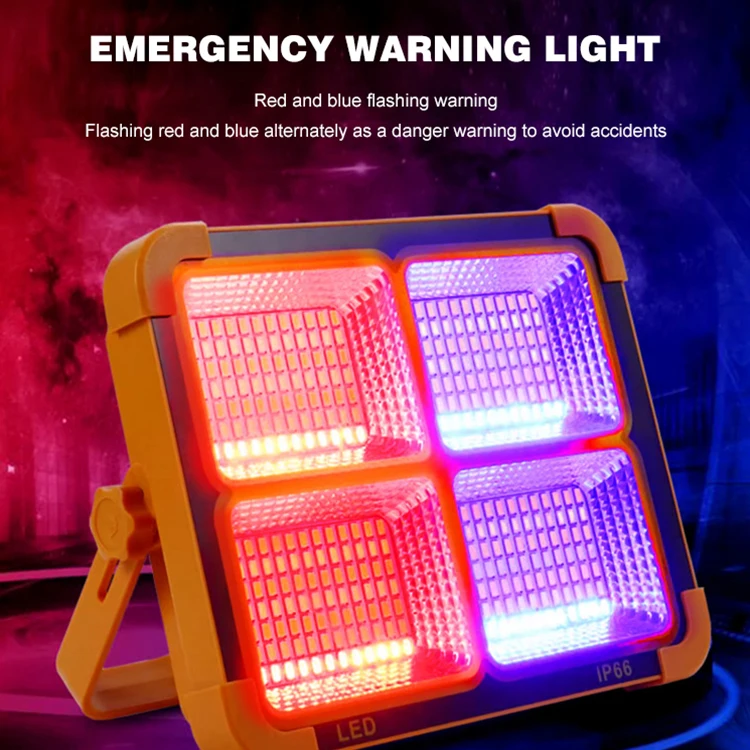 Hot Sale ABS IP67 Outdoor Mobile Power USB Output Charging 100 200 400 600 800 1000 watt Portable Solar Camping Flood Light