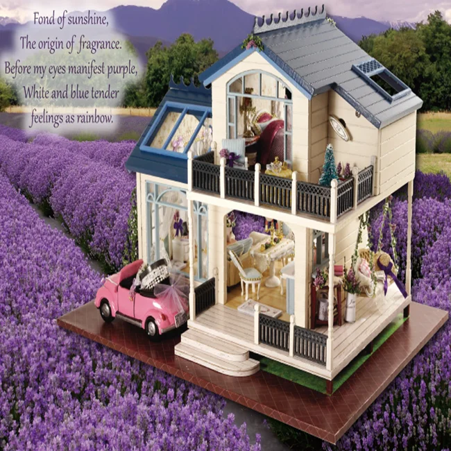 Hot Sale Provence DIY Doll Houses Furniture Miniature Wooden House  Educational Toys Doll House Miniature Accessories