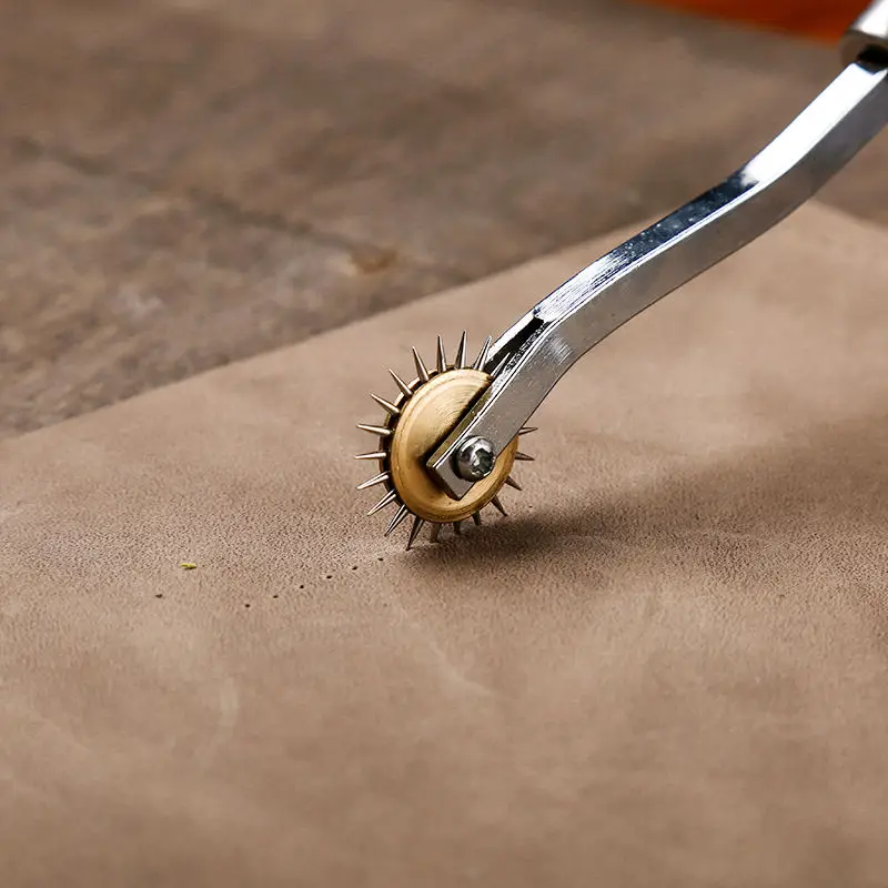 High quality DIY Leather Crafting Tool Wooden Handle Sewing Tracing Wheel tool