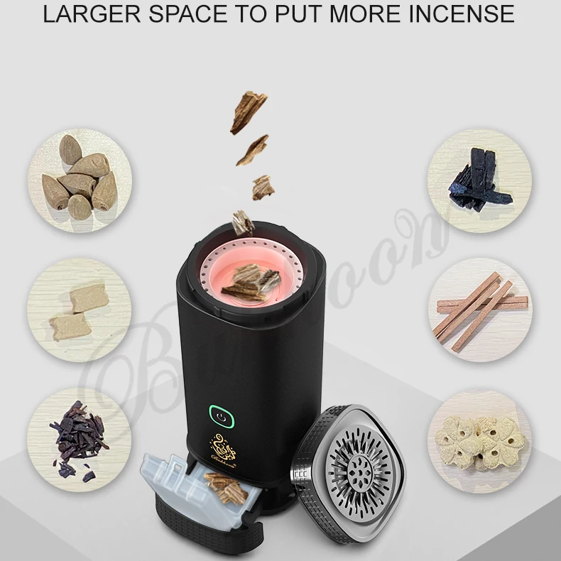 Wholesale Price Car Incense Burners With New Oud Box And Lock Safety Function Oudh Bokhoor Burner Carry Wood Incense