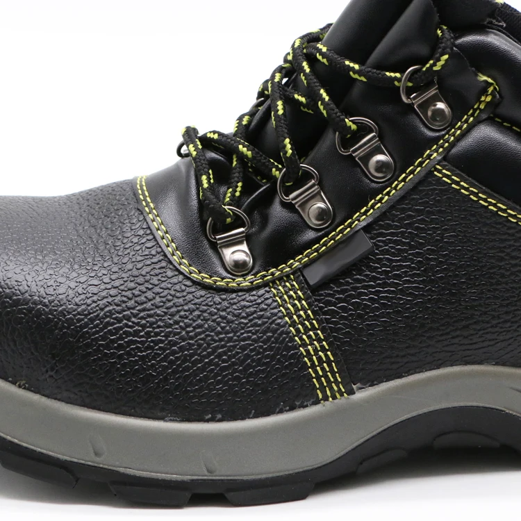 Unisex MaxiPact Safety Shoes Summer/Winter Black Genuine Leather Iron Toe Double Density Breathable Mesh Injection PU Outsole