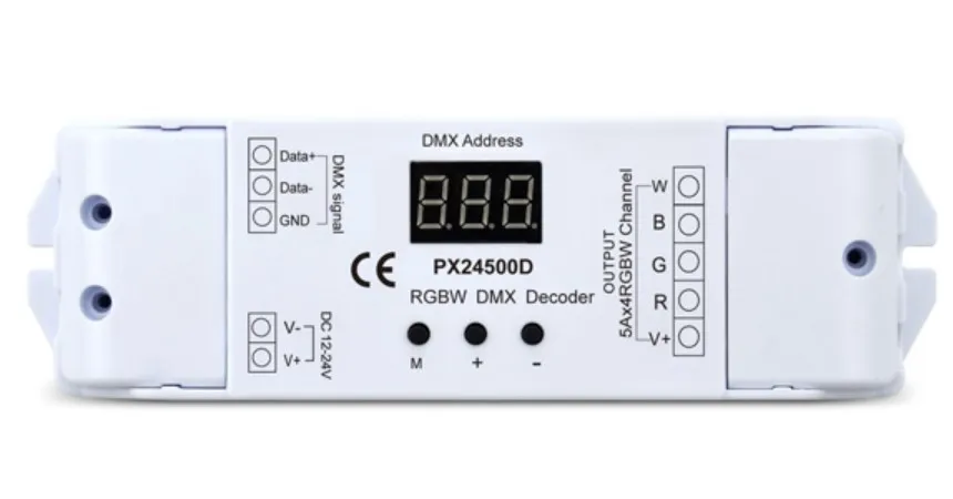 Euchips 240W 480W RGBW 4-Channel DMX LED Decoder led dimmer Controller 12v 24v DC Input DMX512 Controller