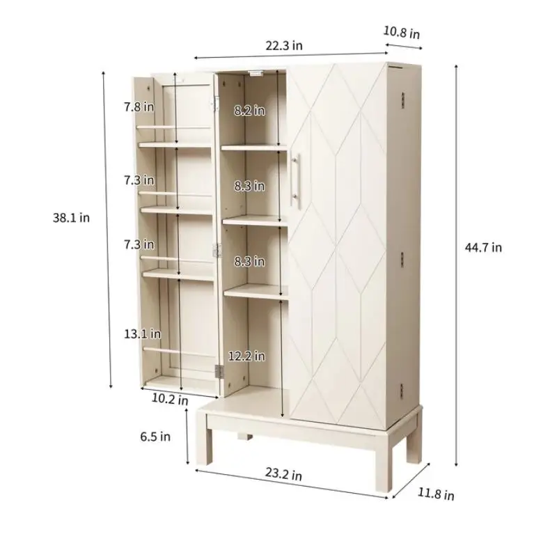 Painted Cabinet White Pantry Storage Cabinets with doors and shelves