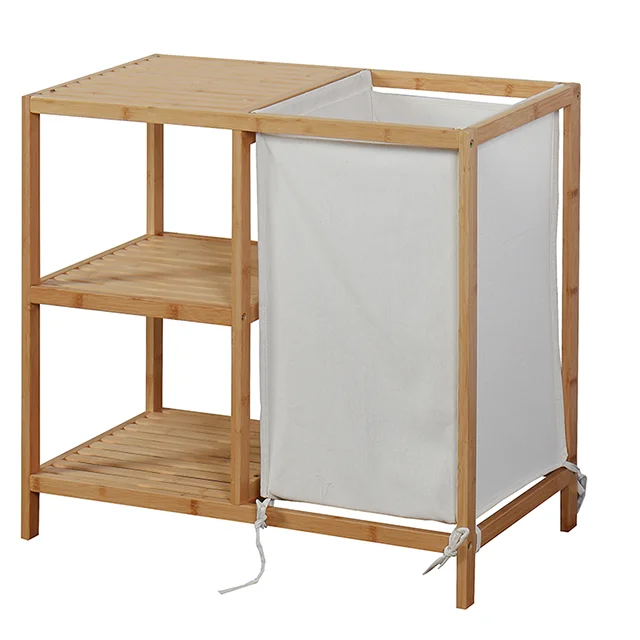 wooden collapsable hanging laundry basket hamper bath toy storage organizer with handle
