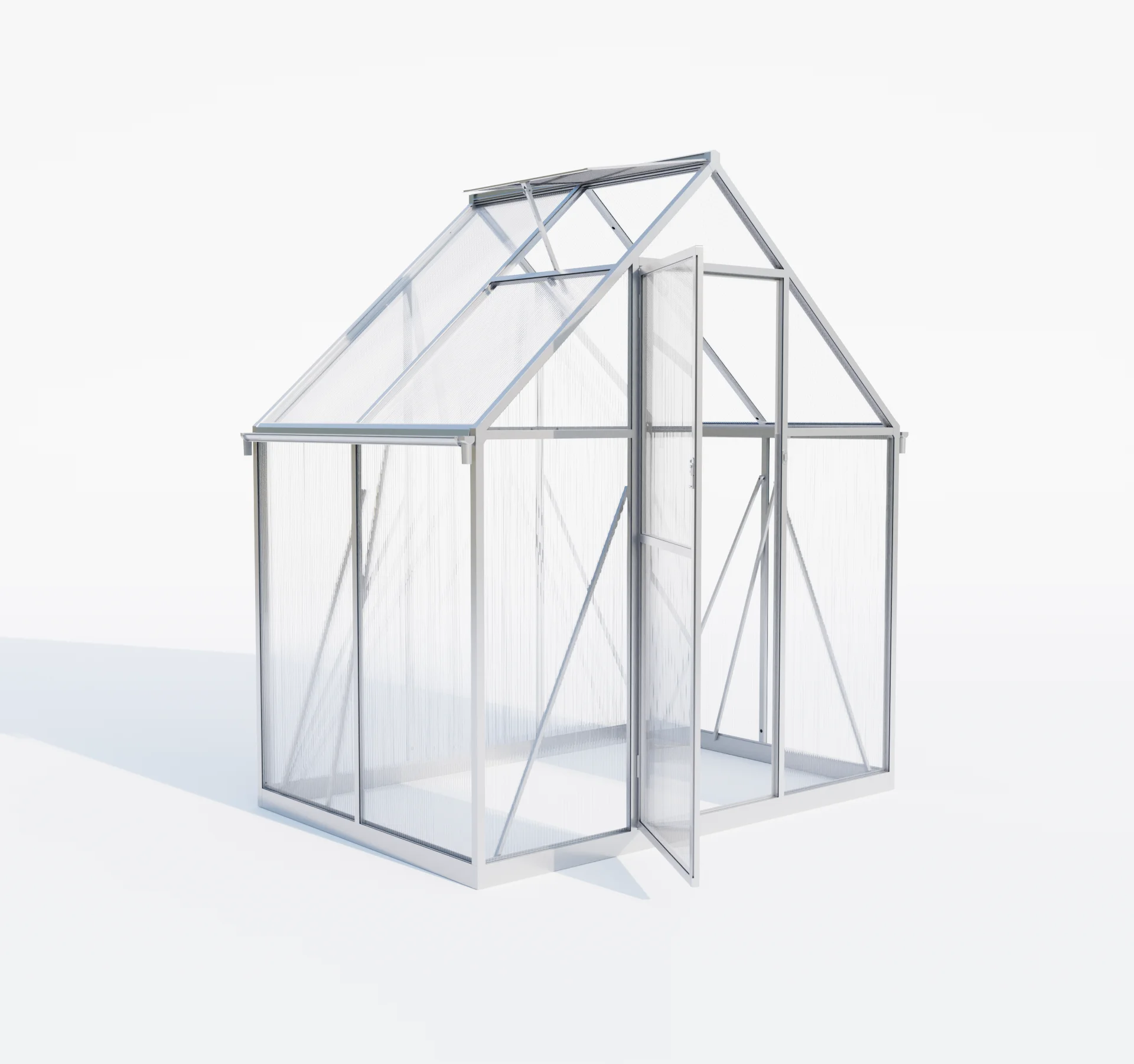 Sustainable Small Greenhouses Polycarbonate Multi-Span PC Greenhouse with Aluminium Frame for Outdoor Flower Growing