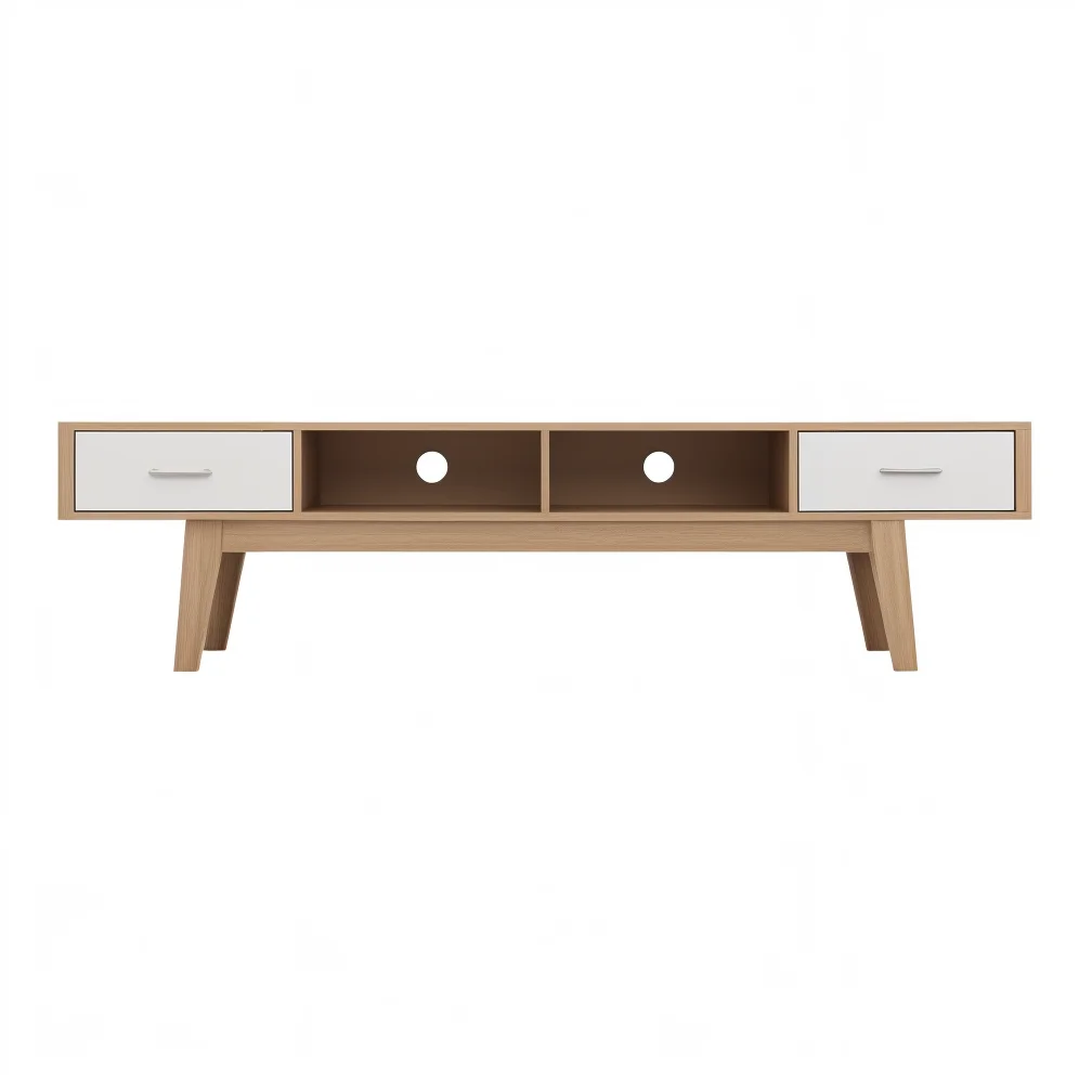 Modern Expandable Solid Wood TV Cabinet - Minimalist Wall Unit for Living Room, Bedroom & Small Spaces
