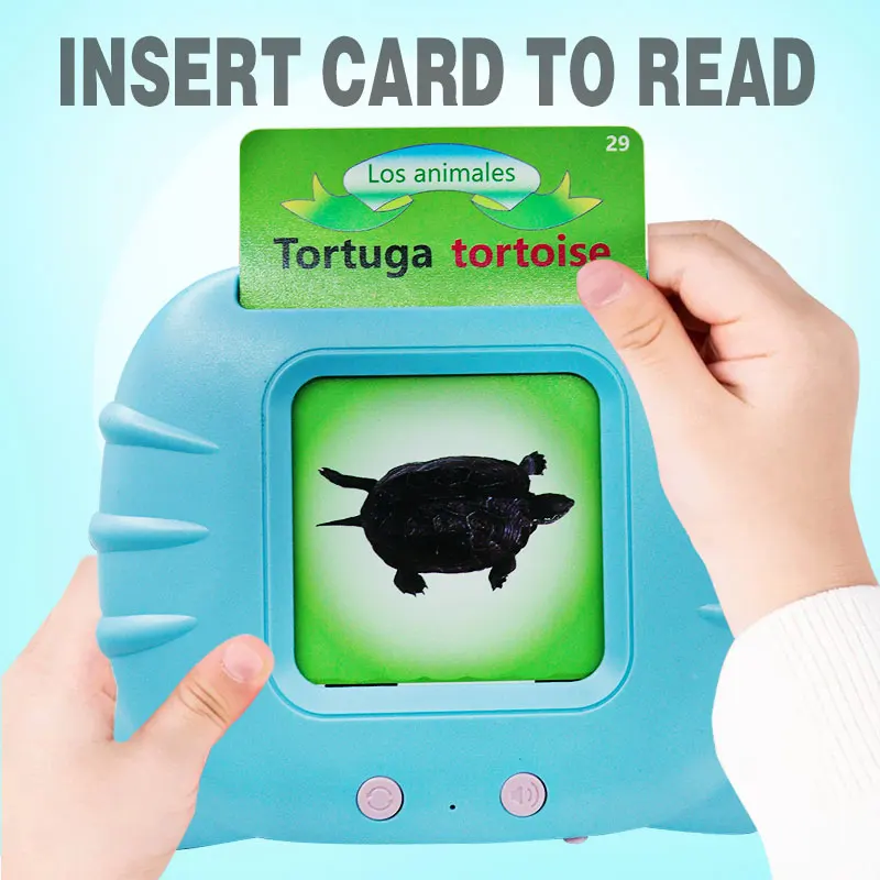 112 Pcs Cards 224 Words Enlightenment Toy  Spanish & English Talking Flash Cards Customized Boys Girls 2- 6 years Voiced Early