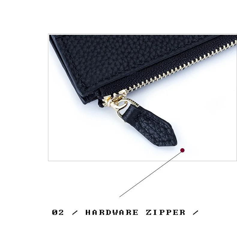 Wholesale Cow Leather Card Wallet for Women Suitable Daily Multi Compartment Zipper Pocket Luxury Simple Design Short Purse