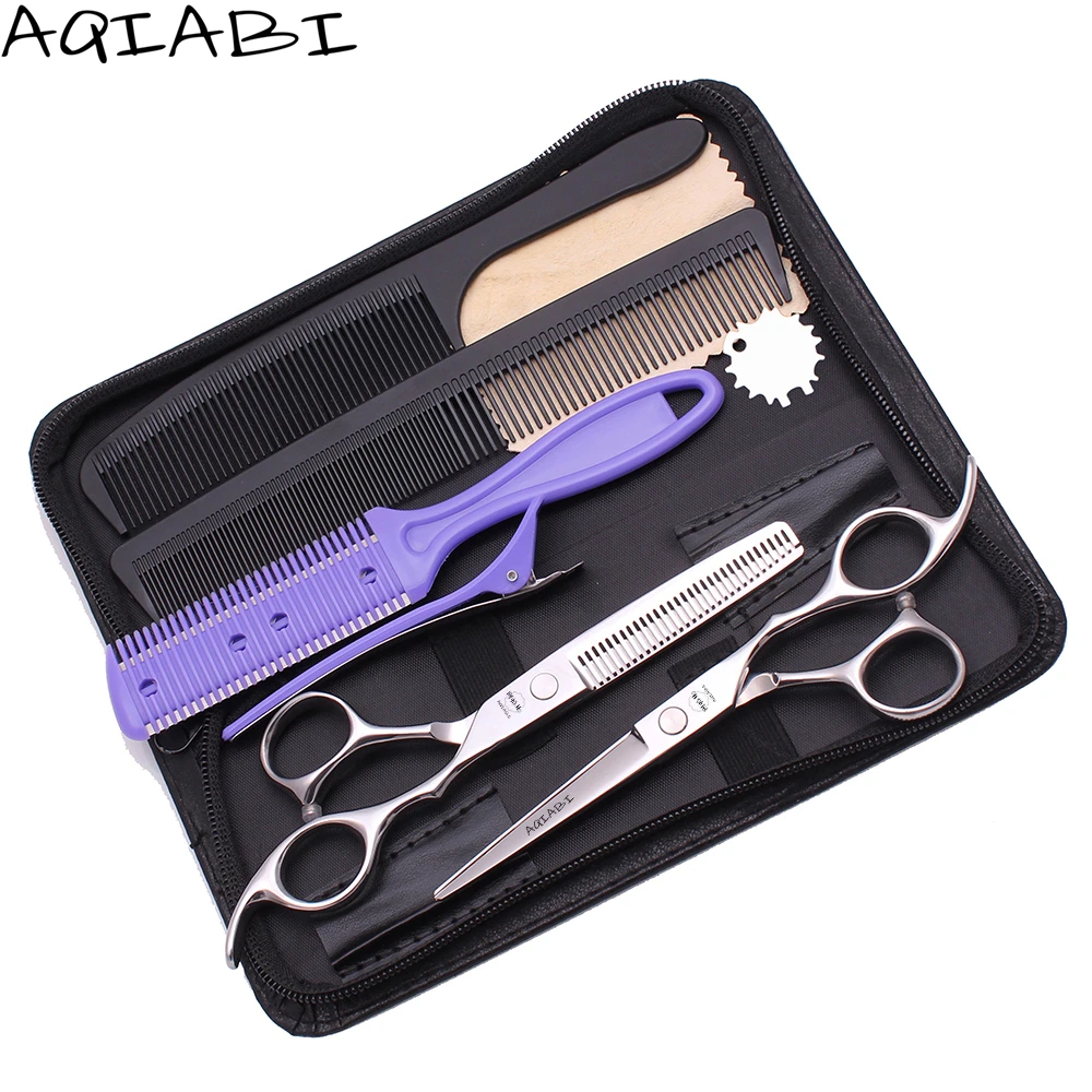 Hair CuttingScissors 6.5' AQIABI Thinning Shears Hair Scissors Barber Scissors Set A1006-A