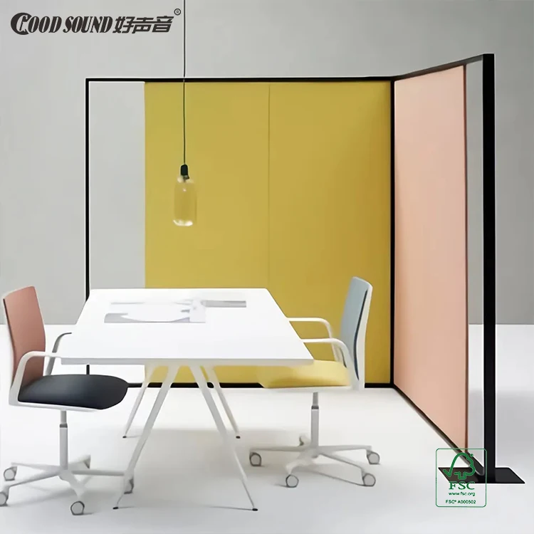 GoodSound Double Retractable Ceiling Mount Sound Proofing Partition Screens 4 Pieces Mobile Room Divide