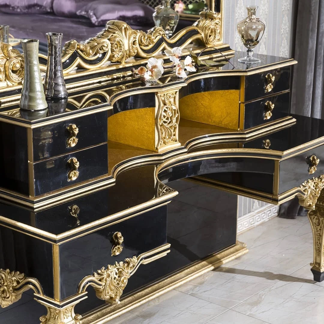 European Modern Style Bedroom Furniture Set Beautiful Luxury Wooden Bedroom Set