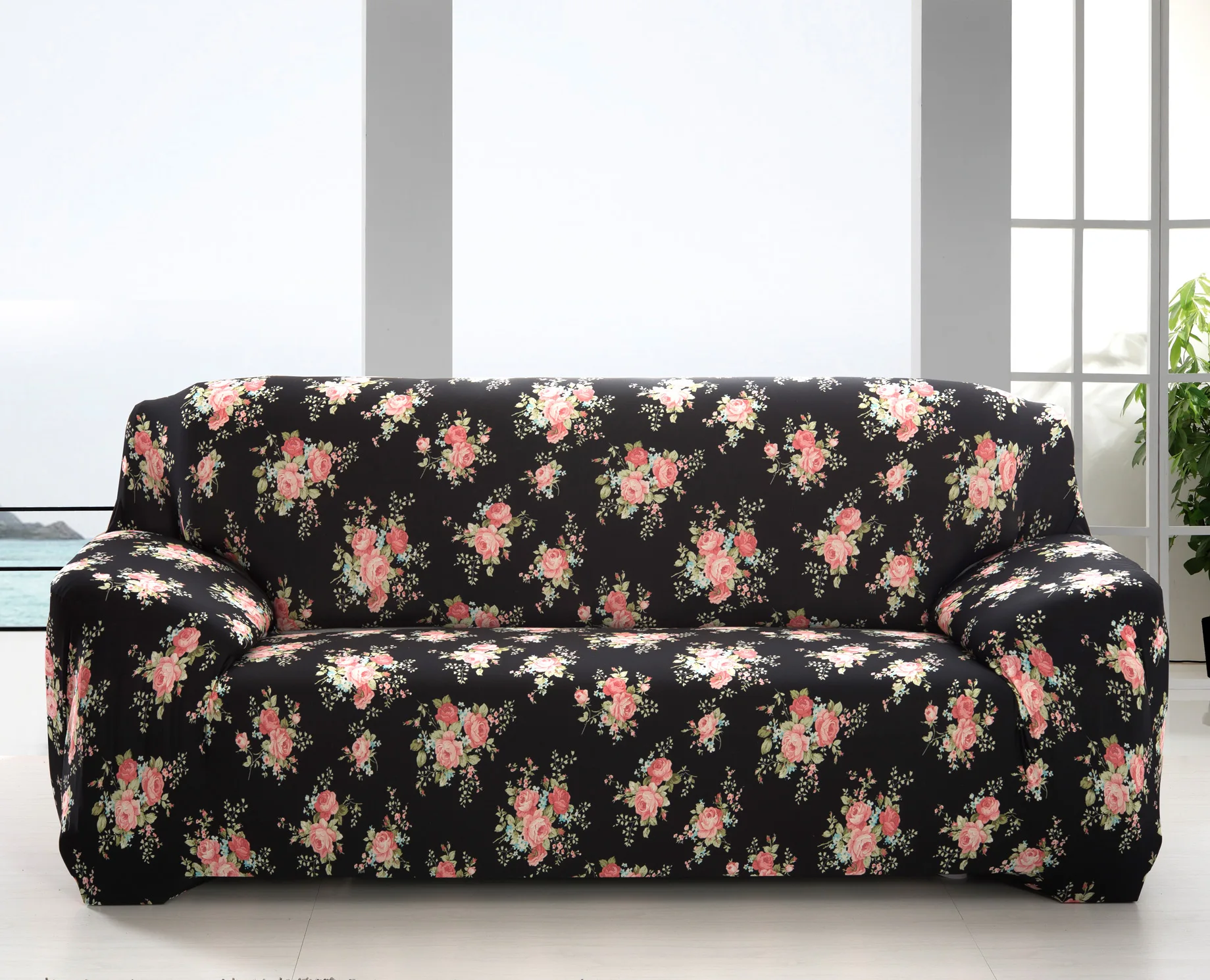 Professional Manufacturer High Quality Flower Pattern Sofa Set Furniture Protective Cover Cushion Cover Sofa 4 Seater