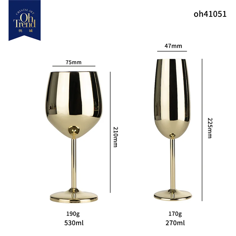 Wine Cocktail Cup Goblet Wedding 250ml Metal gold stainless steel champagne glass flutes
