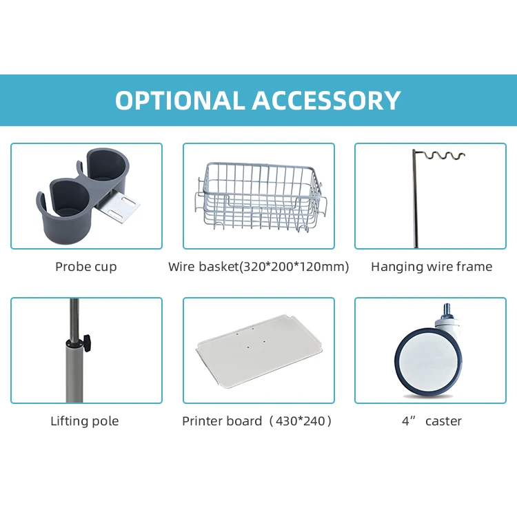 Hot Sale Ecg Breath Monitoring Equipment Aviation Aluminum Tray Medical Trolley With Storage Basket