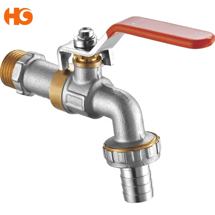 High quality brass ball bibcock for bathroom kitchen water faucet with iron lever handle from Yuhuan Taizhou