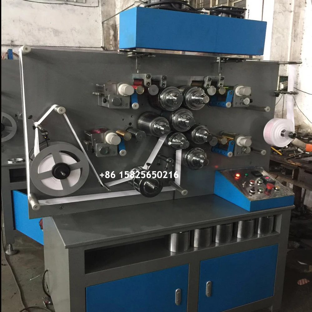Factory Price Nylon Taffeta Label Printing Machine,  Five Colors Rotary Care Label Printing Equipment for Satin Ribbon(JS-1041B)