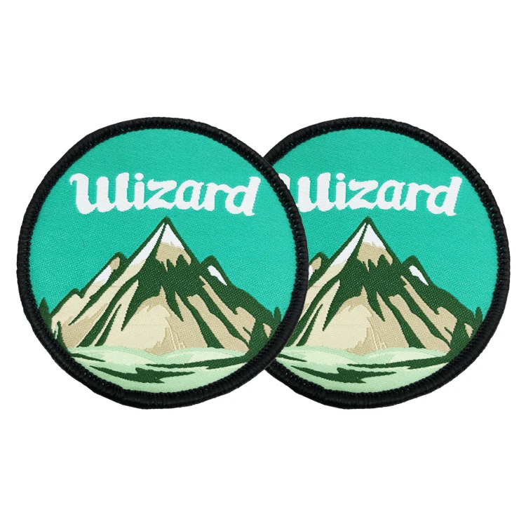 Custom Cheap Woven Patches Merrow Border Woven Applique Patch For Hats