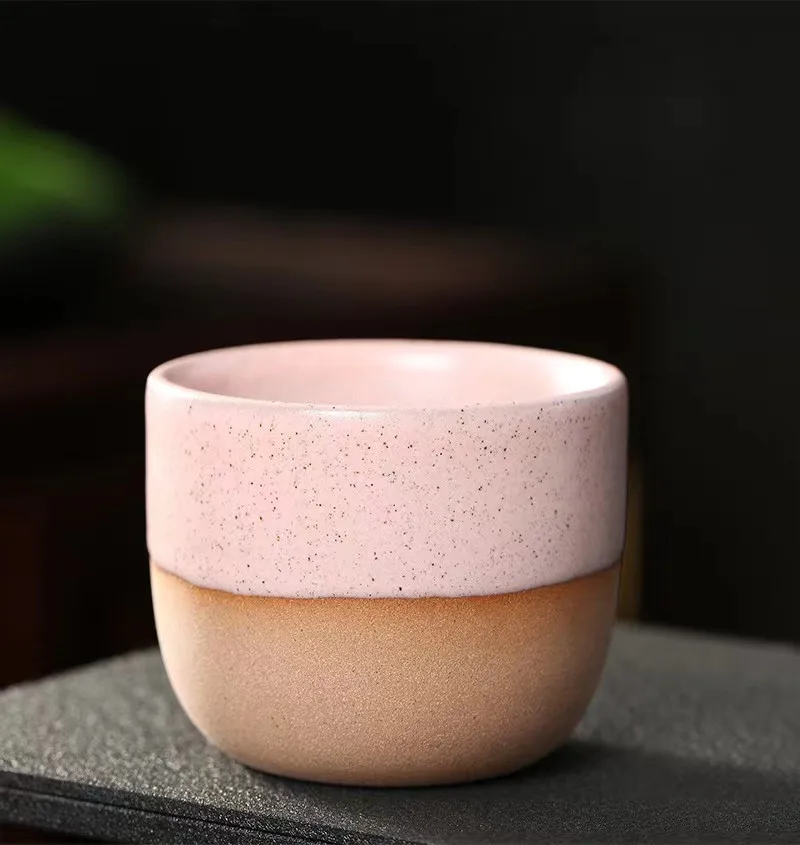 wholesale discount price cheap matte color glaze kiln change ceramic tea cup coarse pottery coffee tea cup for restaurant hotel
