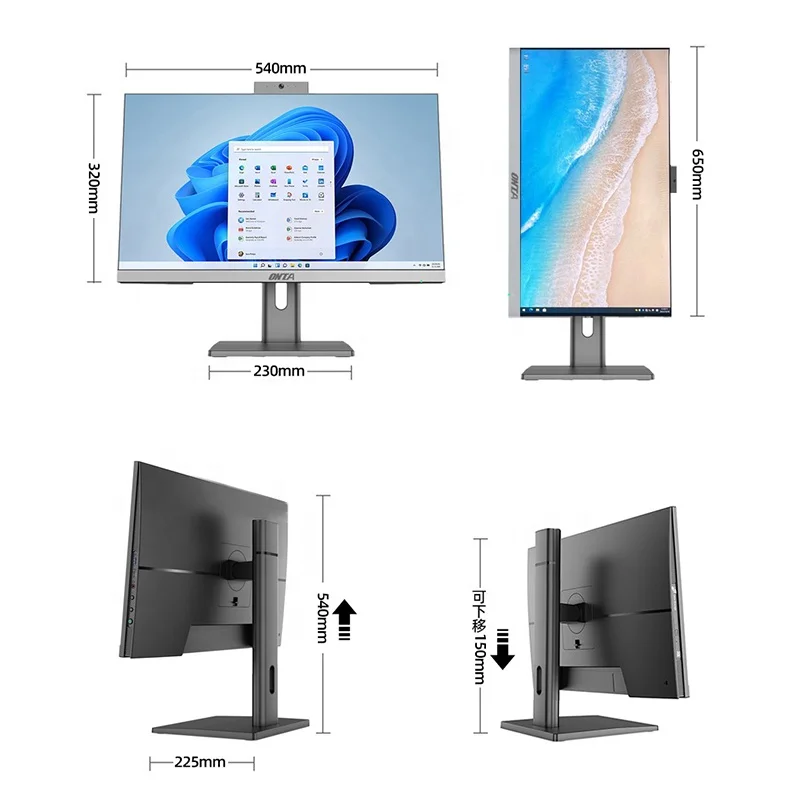 Заводская индивидуальная Поворотная подставка AIO lift all-in-one pc 23 8 27-дюймовым настольным компьютером с оптическим приводом и интерфейсом Type-C