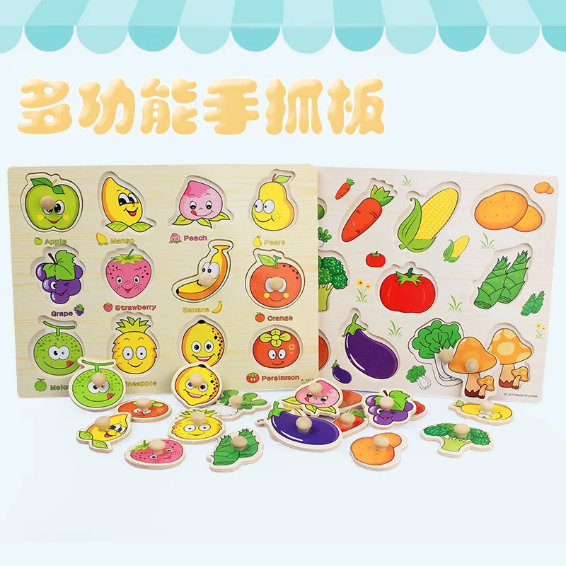 Kids Early Learning Educational Montessori Letter Blocks 3D Wooden Alphabet Puzzle