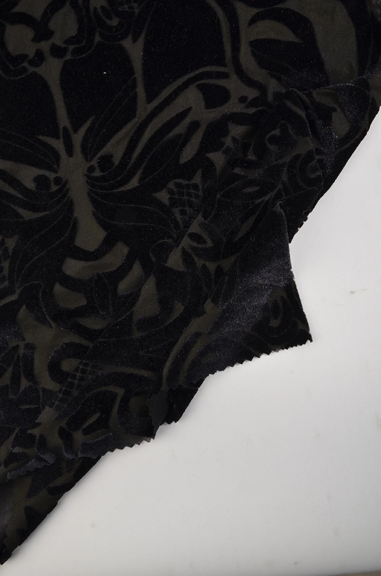 Worthwhile and best selling small flower pattern burnout fabric with nylon for dress