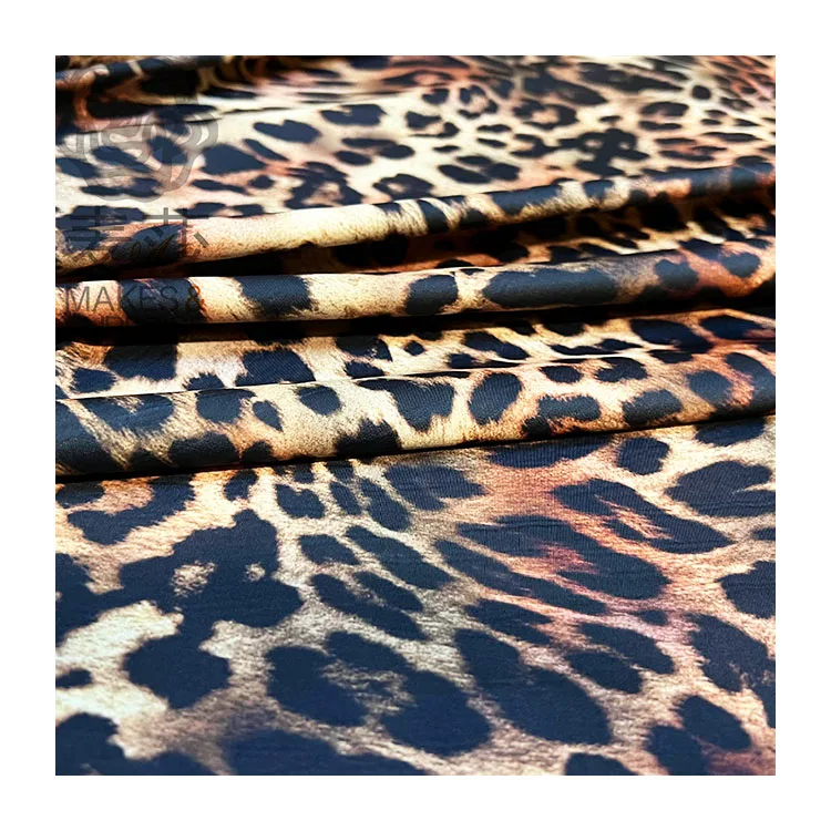 New Fashion Custom Tropical tiger leopard silk soft animal print fabric