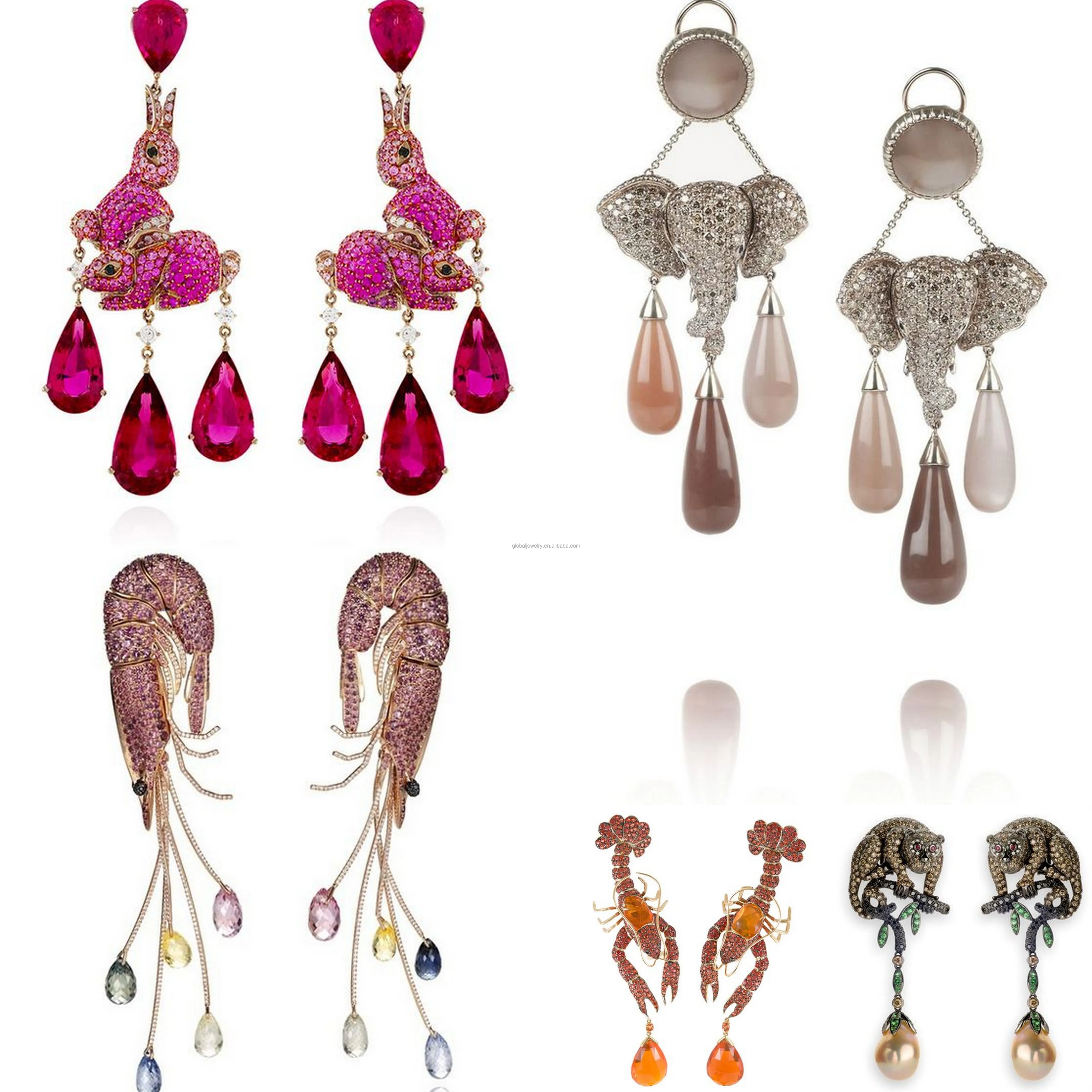 Diamond earrings for women crocodile earring jewelry