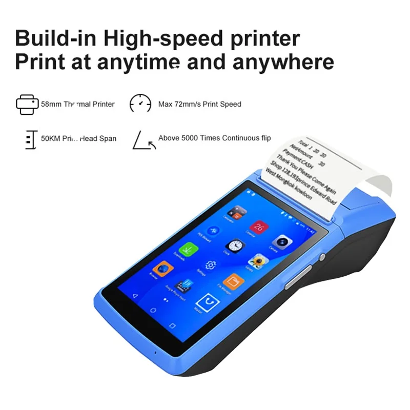 post android Handhold Portable Rugged 4g Smart Pda Terminal Pos Android 9 4g 80mm Smart Nfc Android Pos