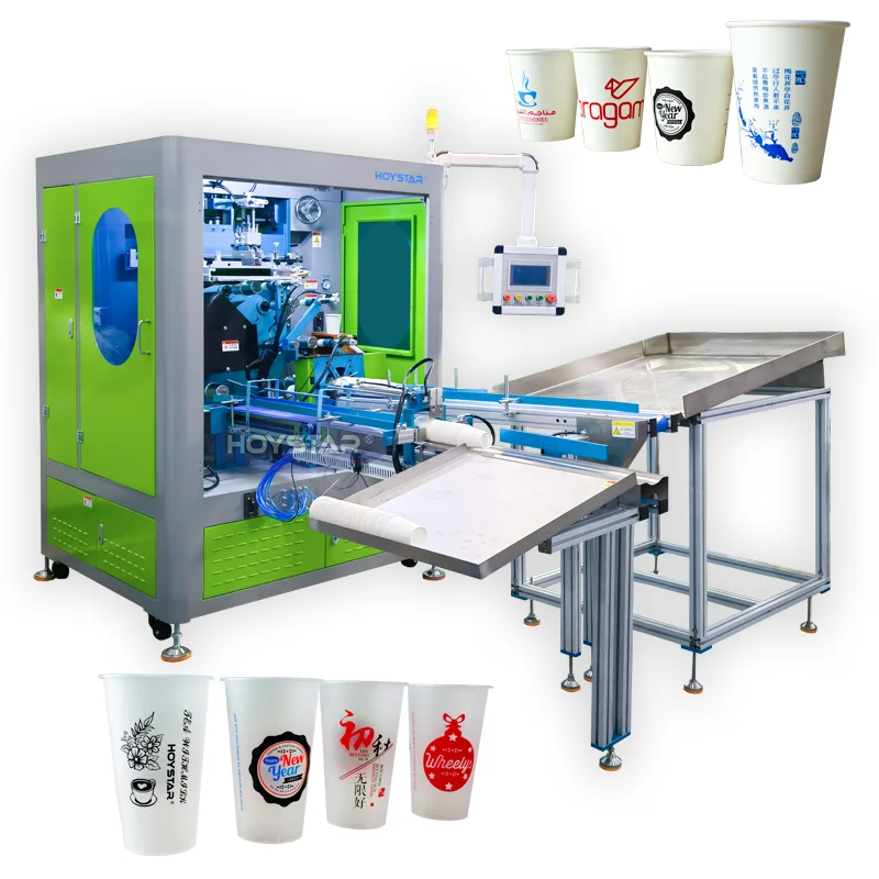 Multicolor PET Cup Printing Machines Plastic Milk Tea PP Cups Automatic Screen printer for cups