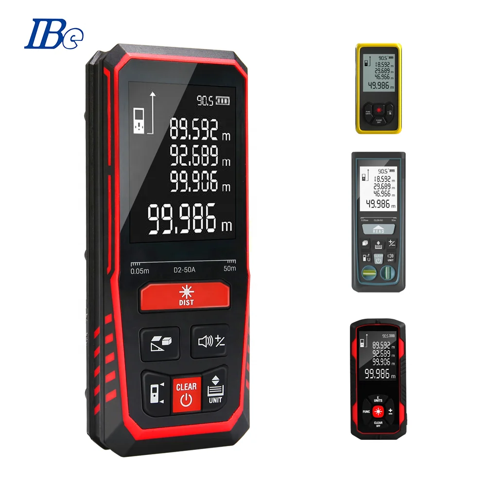 LDM-D2 Laser Distance Meter 0.3S Quick Measure 0.05m/50/70/100/120m Up To 390 Feet With 2.4 inch Large Backlit LCD
