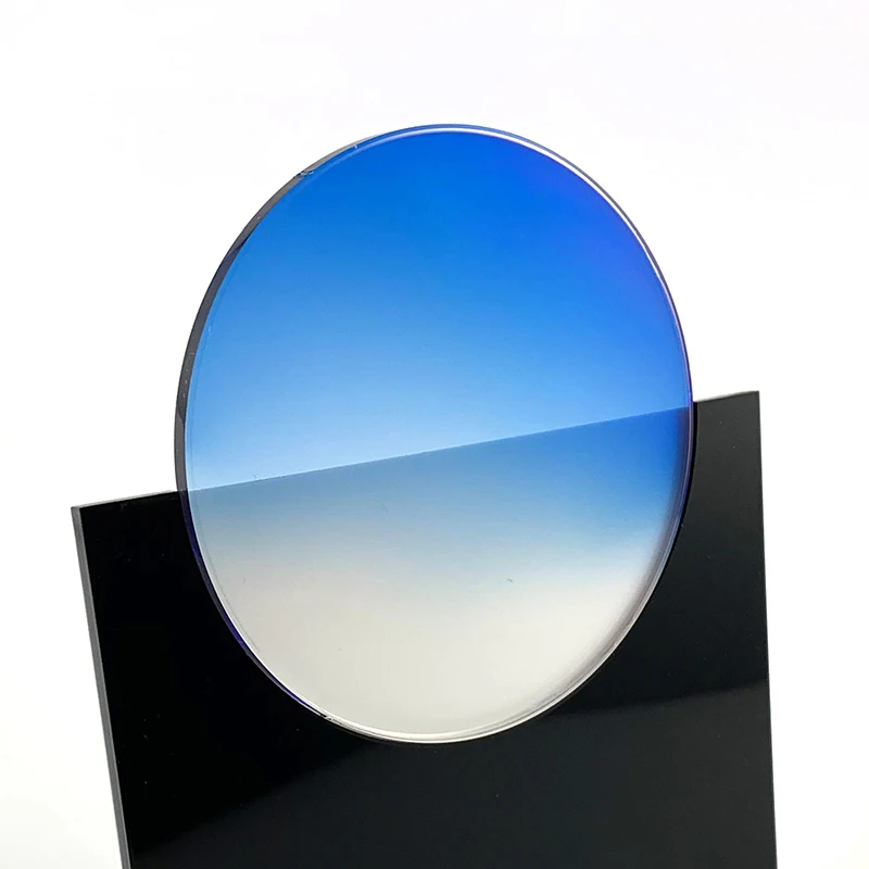 Hot selling MR-8 1.60 60% gradient blue color sunglasses lenses eyeglasses lenses