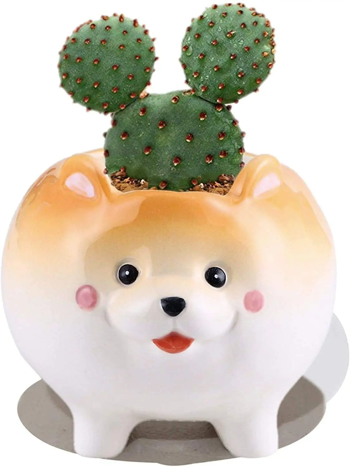 Animal Succulent Plant Pots, Buymax Mini Doggy Shape Succulent Planter Handmade Ceramic Plant Pot - Cute Dog Planter for Plants