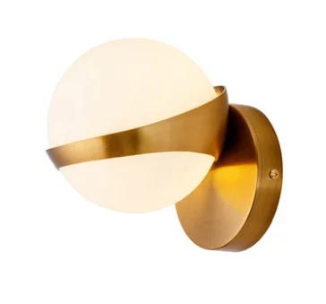 decorative hanging wall lamp bedroom hotel wall mount lamp Glass Globe Brass wall sconce