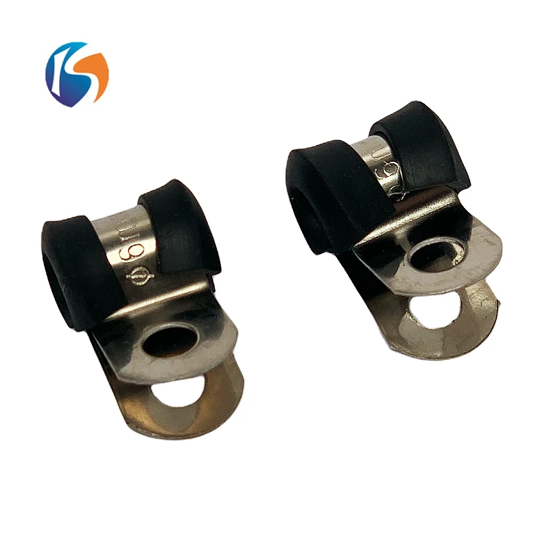 Factoey price P type rubber lined hose clips rubber clamp