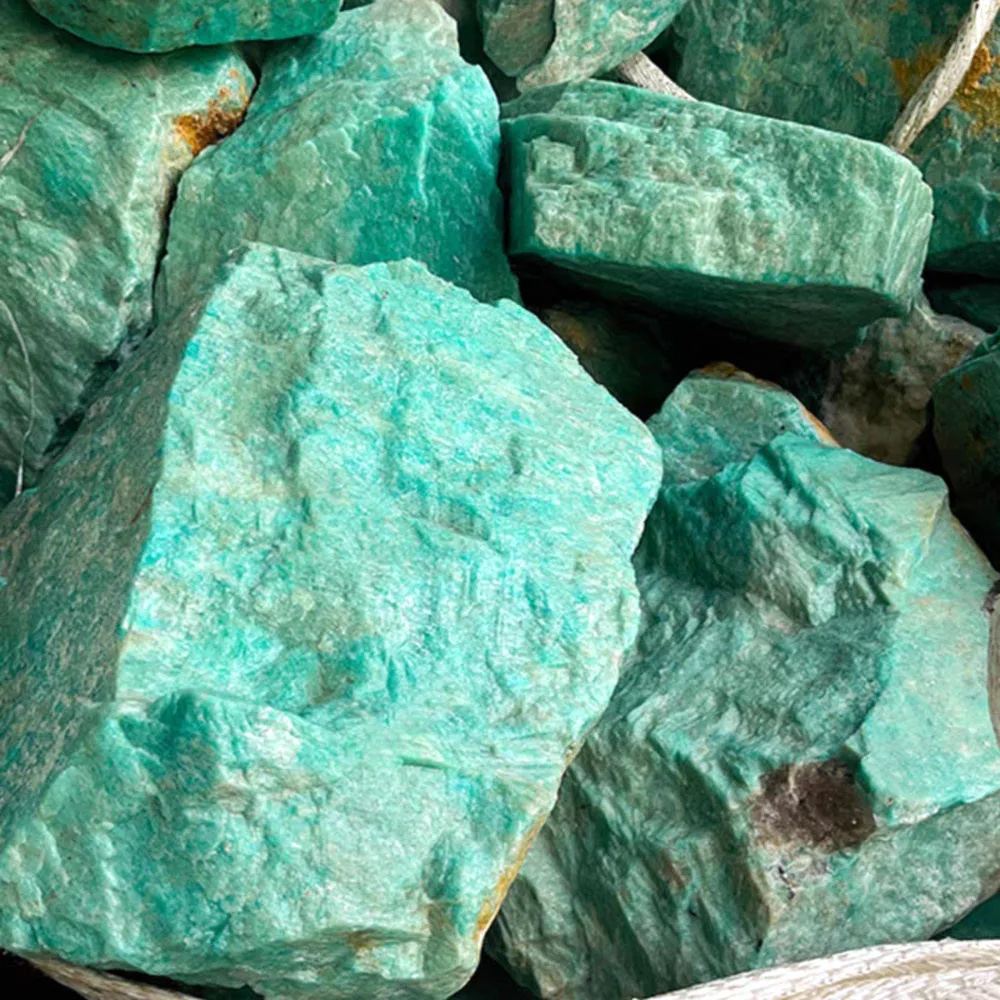 Natural rough green amazonite stone high quality amazonite crystal raw stone for sale