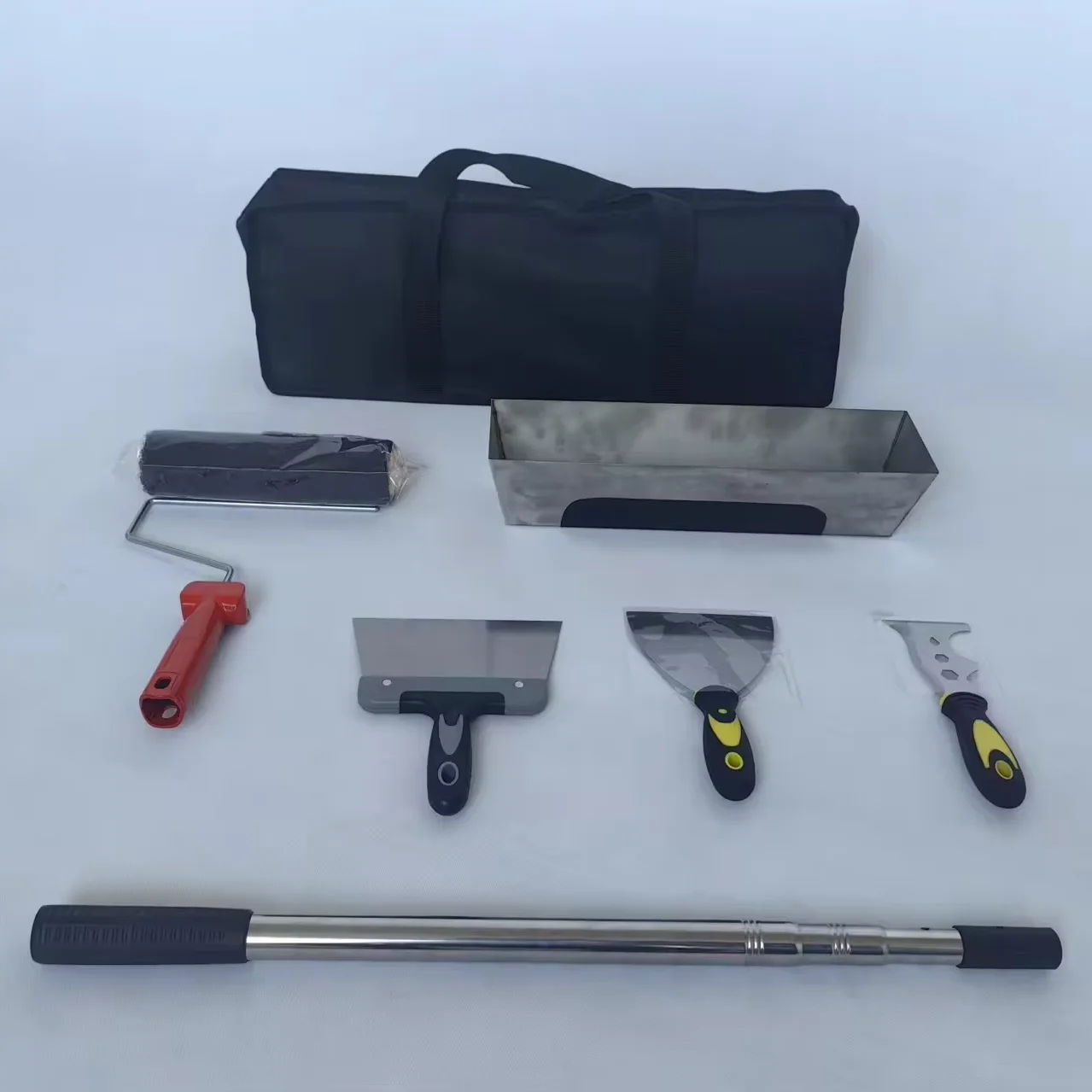 7 Piece Masonry Hand Tool Set Including  Putty Knife Multi-functional Shovel Telescopic Rod