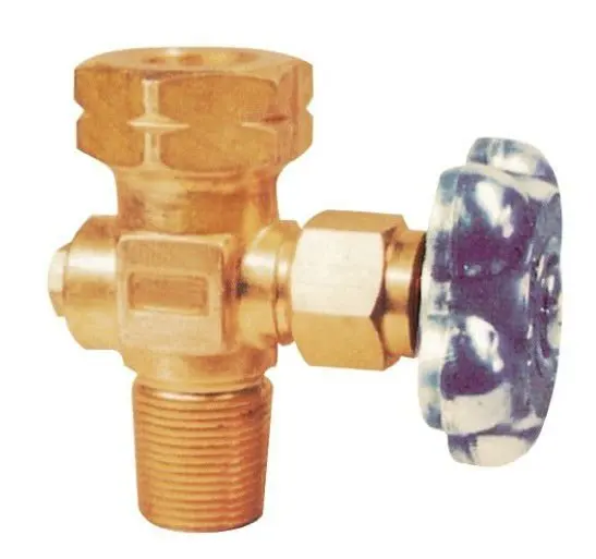 Needle type oxygen nitrogen air gas tank valve QF-7 inlet PZ27.8 outlet G5/8 made in brass