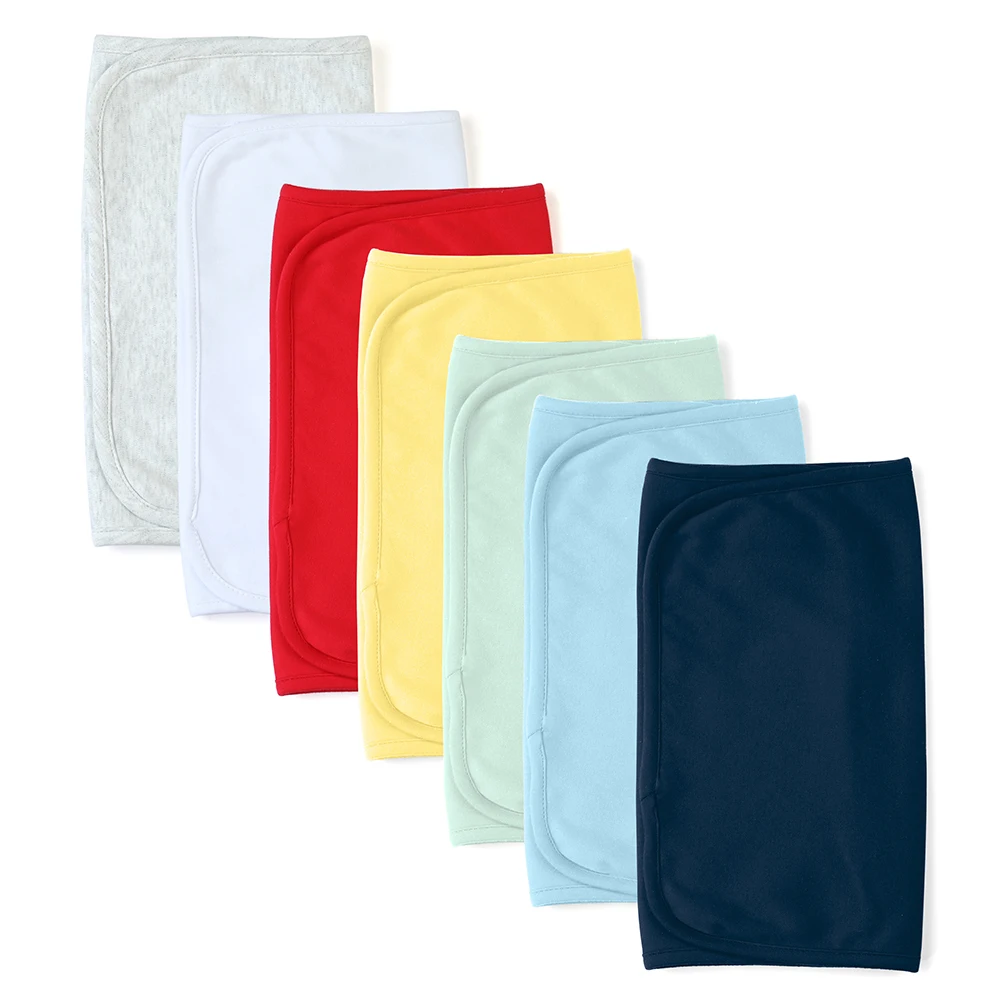 Combed cotton plain white baby burp cloths ruffle monogram bib set new born baby boy bib and burp cloth set