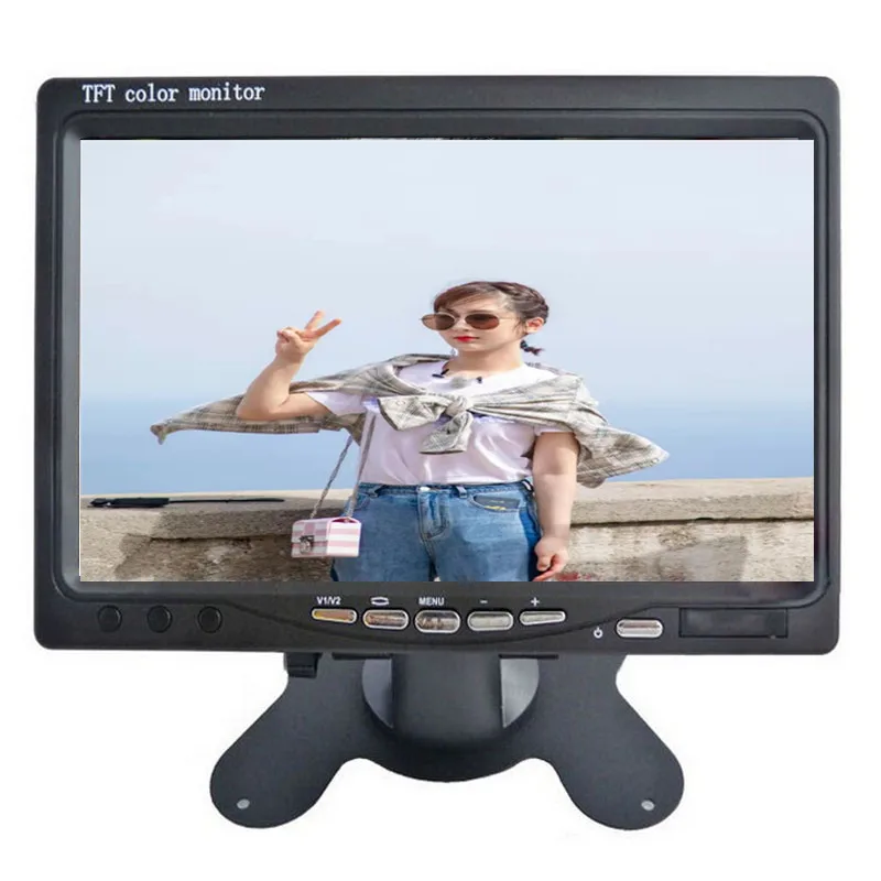 widescreen  16:9 VGA AV input  Remote Control 7 inch  Screen1024*600 High Resolution DC 9V - 36V  HDMA VGA AV  Car monitor