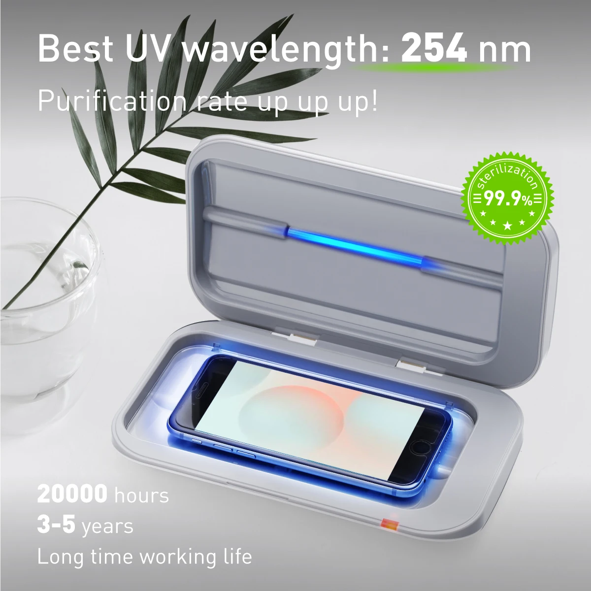  Easycare портативная стеклянная Косметическая зубная щетка УФ светодиодный стерилизатор для